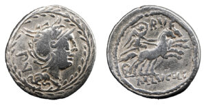 M. Lucilius Rufus AR Denarius - Victory in Biga