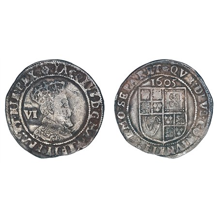 James I AR Sixpence - Second Coinage (London Mint)