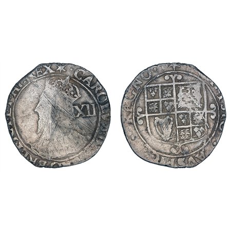 Charles I AR Shilling -  Briot Bust (London Mint)
