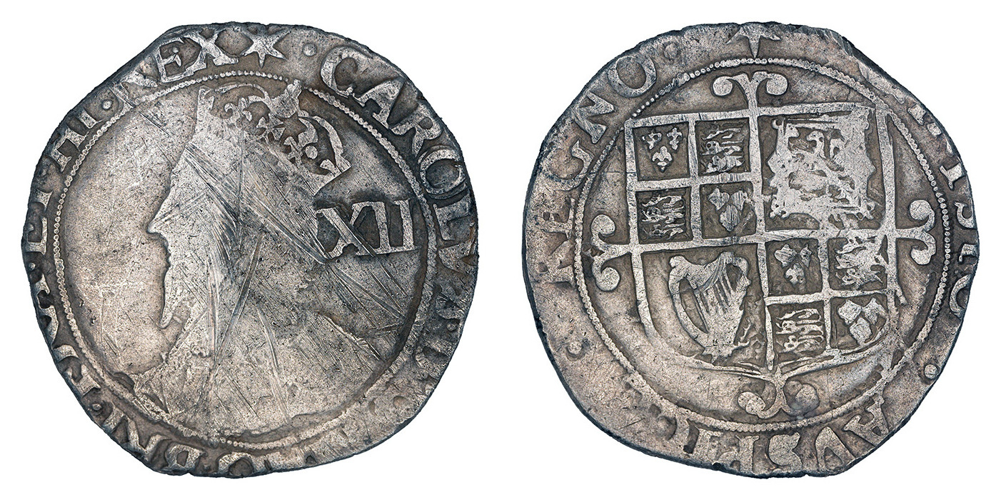 Charles I AR Shilling - Briot Bust (London Mint)