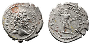 Septimius Severus AR Denarius - Jupiter Brandishing Thunderbolt
