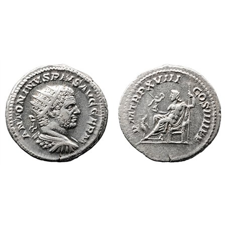 Caracalla AR Antoninianus - Jupiter Holding Victory