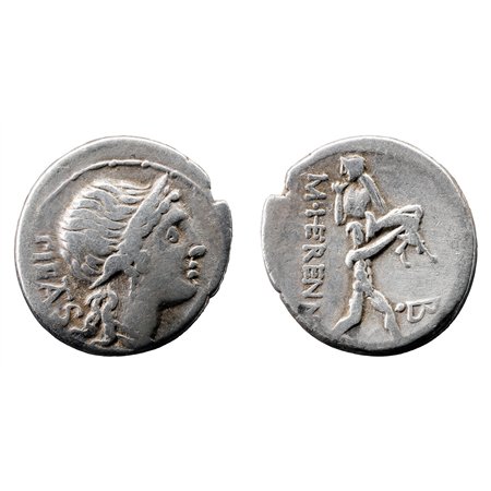 M. Herennius AR Denarius - Amphinomus Carrying his Father