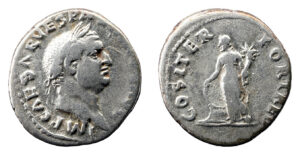 Vespasian AR Denarius - Fortuna Standing