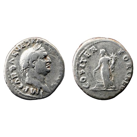 Vespasian AR Denarius - Fortuna Standing