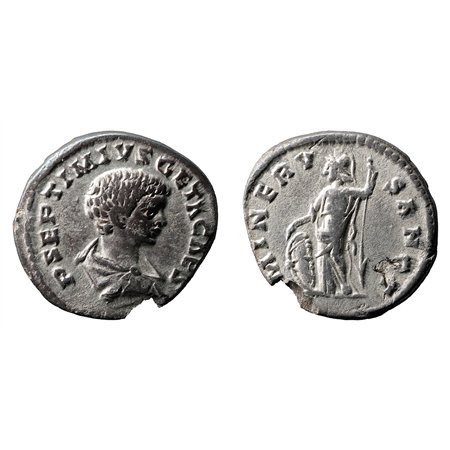 Geta AR Denarius - MINERV SANCT (Laodicea ad Mare)