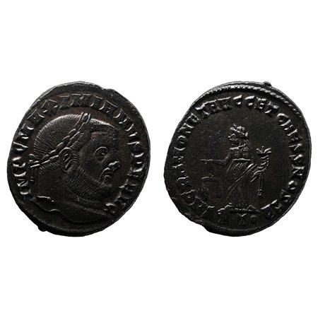 Maximianus AE Follis -  SACRA MONET AVGG - ET CAESS NOSTER  (Ticinum Mint)