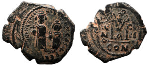 Heraclius and Heraclius Constantine AE Follis - M ANNO (Constantinople Mint)