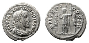 Maximinus Thrax AR Denarius - Emperor Between Standards