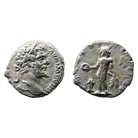 Septimius Severus AR Denarius - Genius Sacrificing