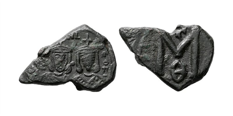 Michael II the Amorian AE Follis - Crowned Busts of Michael II & Theophilus (Syracuse Mint)