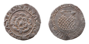 James I AR Penny - Stuart - Second Coinage (MM Rose)